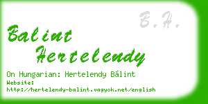 balint hertelendy business card